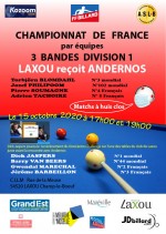 CARAMBOLE - 1ere JOURNEE DE CHAMPIONNAT 3B D1 LAXOU / ANDERNOS