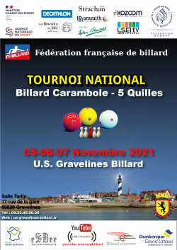 CARAMBOLE 2è TOURNOI NATIONAL 5 QUILLES À GRAVELINES