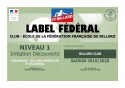 Label club école de la FFB 2019 2020