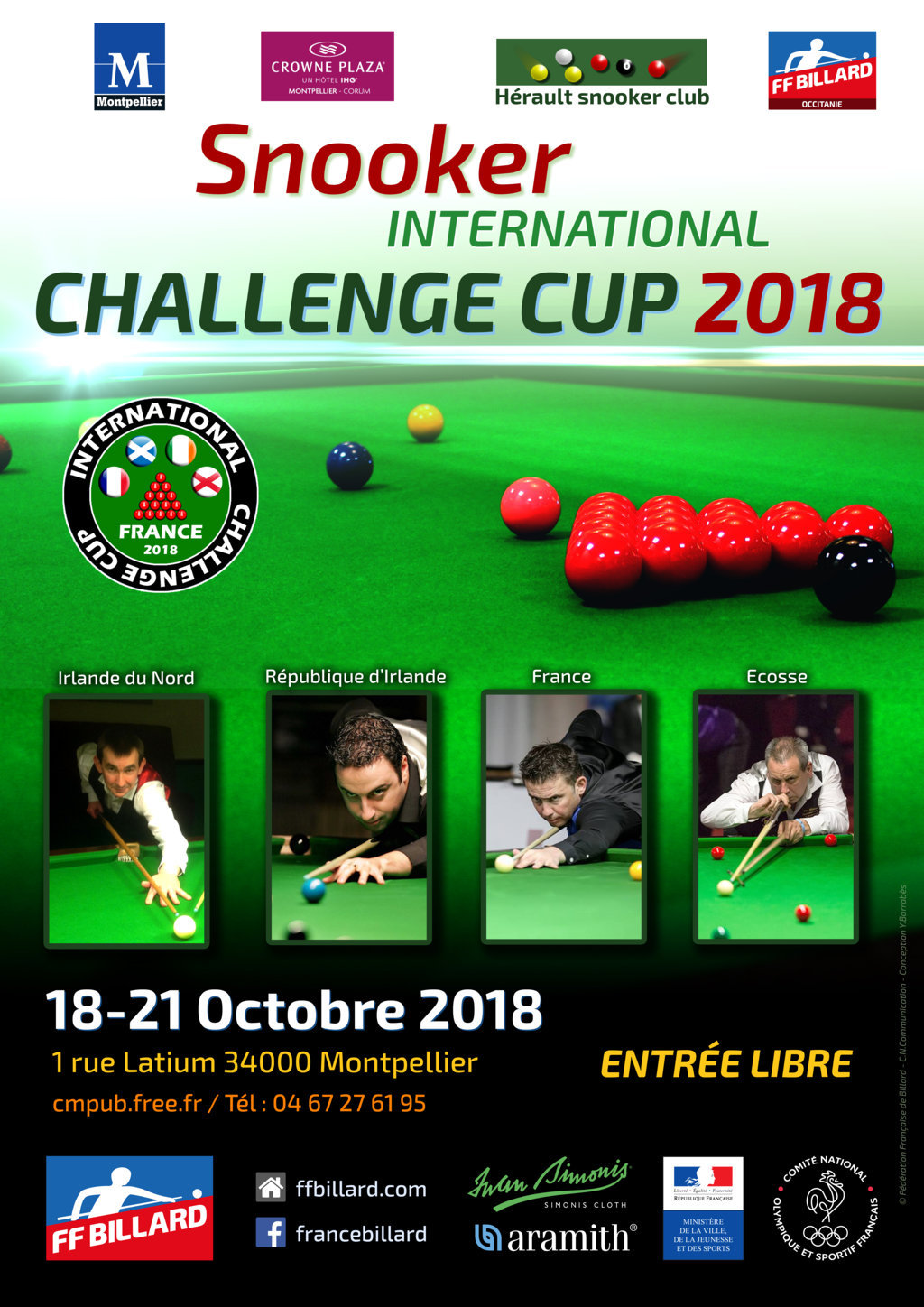 SNOOKERINTERNATIONAL CHALLENGE CUP 2018 Fédération Française de Billard