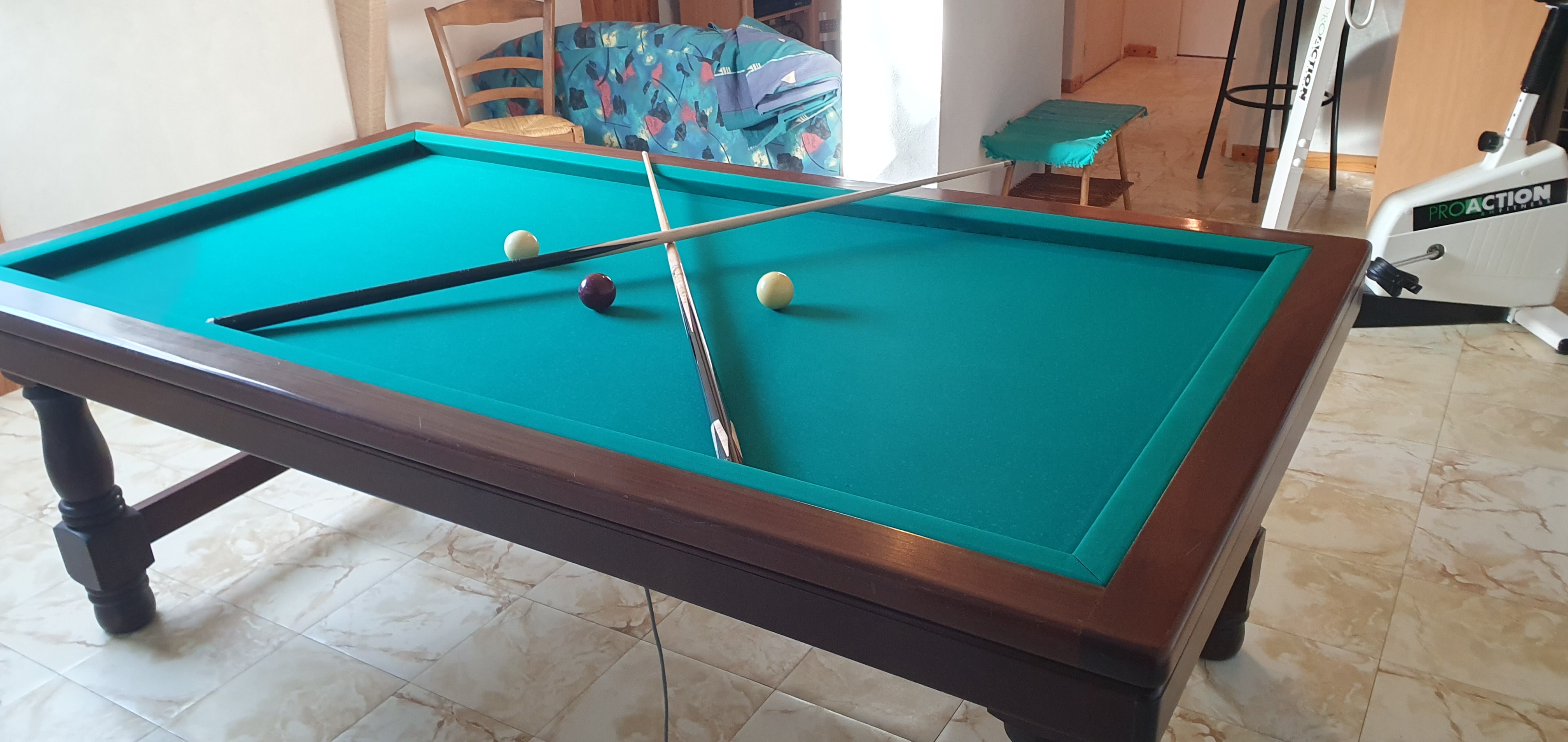 Billard Français Chevillotte - 280 X 152 Cm - Chauffant Et Transformable En Table