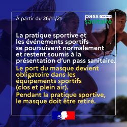 Décisions sanitaires applicables au sport depuis le 26 novembre 2021