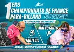 Blackball - 1ers championnats de France Para-billard - Inscriptions ouvertes