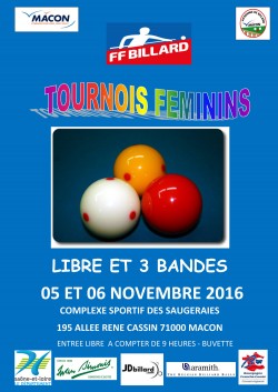 Tournoi national 1 de 3-bandes et partie libre Dames