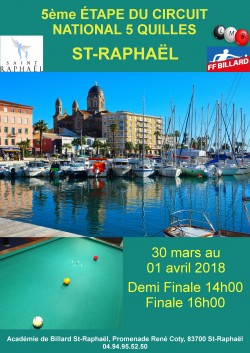 5-QUILLES : Tournoi national 5 à Saint-Raphaël