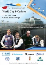 CARAMBOLE : Wolrd Cup 3-bandes à Blankenberge du 11 au 17 juin 2018