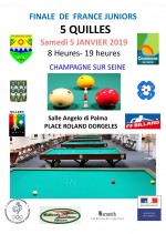 CARAMBOLE- CHAMPIONNAT DE FRANCE 5-QUILLES JUNIORS-CHAMPAGNE SUR SEINE