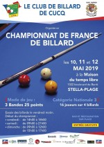 CARAMBOLE - CHAMPIONNAT DE FRANCE 3 BANDES NATIONALE 3 À CUCQ