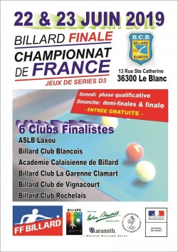 CARAMBOLE - CHAMPIONNAT DE FRANCE JEUX DE SÉRIES DIVISION 3 À LE BLANC