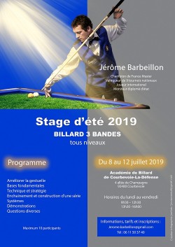 CARAMBOLE-STAGE D'ÉTÉ 3BANDES-JEROME BARBEILLON