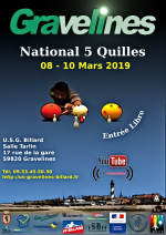 CARAMBOLE - 5E TOURNOI NATIONAL 5 QUILLES À GRAVELINES