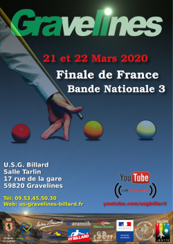 CARAMBOLE - CHAMPIONNAT DE FRANCE 1 BANDE NATIONALE III  À GRAVELINES