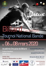 CARAMBOLE 3E TOURNOI NATIONAL 1 BANDE MASTERS À DREUX