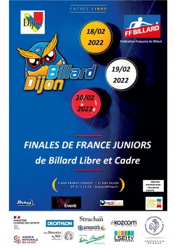 CARAMBOLE - CHAMPIONNAT DE FRANCE PARTIE LIBRE ET CADRE 47/2 JUNIORS