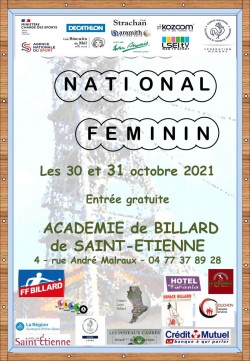 CARAMBOLE - 1ER TOURNOI NATIONAL PARTIE LIBRE DAMES A ST ETIENNE