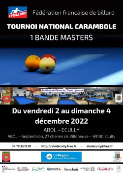 Carambole - Tournoi national 1-bande masters à l'ABOL - Ecully