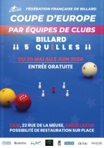 Coupe d’Europe 5 Quilles pour équipes de club à Laxou du 30 mai au 2 juin