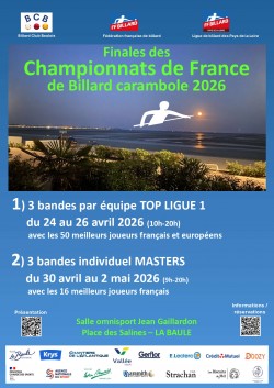 Carambole - 3 bandes - Championnats de France Top Ligue 1 & Masters
