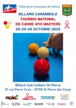 Carambole - Cadre 47/2 - 2e tournoi national Masters