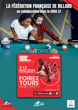 Opération exceptionnelle de promotion du BILLARD pendant 10 jours à la foire de Tours (37)