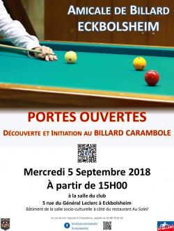 JOURNEE PORTES OUVERTES A L'AMICALE DE BILLARD ECKBOLSHEIM