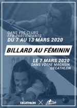 LA SEMAINE DU BILLARD AU FÉMININ