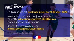 PASS'SPORT : RAPPEL PROLONGATION