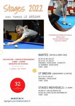 STAGES D'ÉTÉ - YANNICK LE GRÉGAM