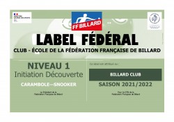 LABEL FEDERAL CLUB ECOLE DE LA FFB