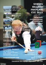 STAGES BILLARD FRANCAIS LAURENT GUENET été 2023