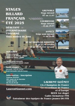 Stages d'été 2025 : proposés par Laurent Guenet