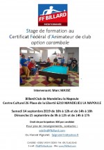 FORMATION AU CERTIFICAT FÉDÉRAL D'ANIMATEUR DE CLUB OPTION CARAMBOLE EN MEDITERRANEE