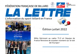 LA LETTRE DE LA FÉDÉRATION JUILLET 2022