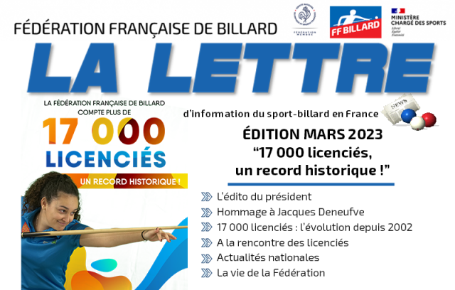 LA LETTRE DE LA FÉDÉRATION mars 2023