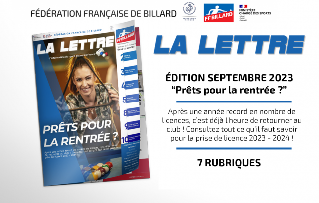 LA LETTRE DE LA FÉDÉRATION Septembre 2023